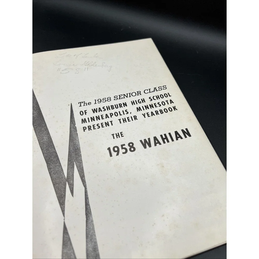 1958 Washburn High School Minneapolis MN‎ Wahian Yearbook Year Book Signed Jim